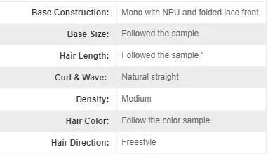 Mono Base Natural Female Toupee for Women