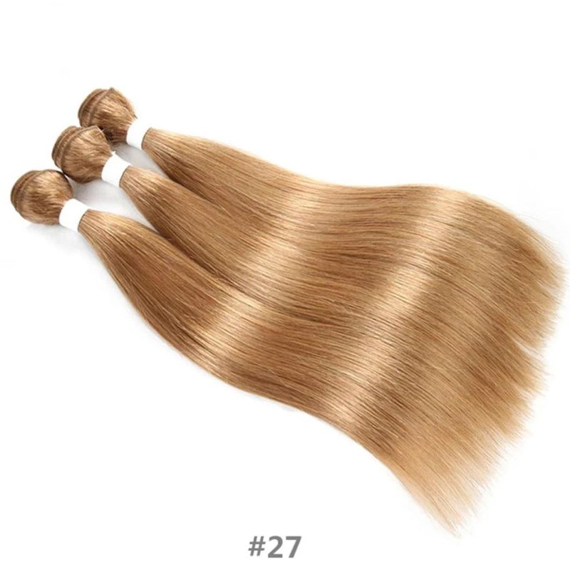 Brazilian Straight Hair Human Bundles Red Blonde 27 Brown Color Remy Human Hair Weaving Bundles Extensions