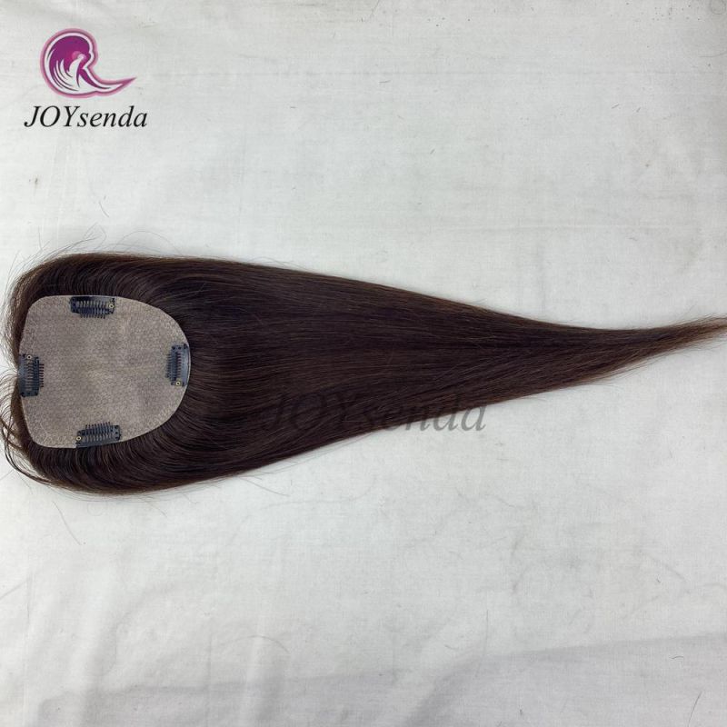 Dark Brown Remy Human Hair Injection Silk Base Skin Scalp Top Women Topper/Hair Topper/Wigs/Hair Pieces