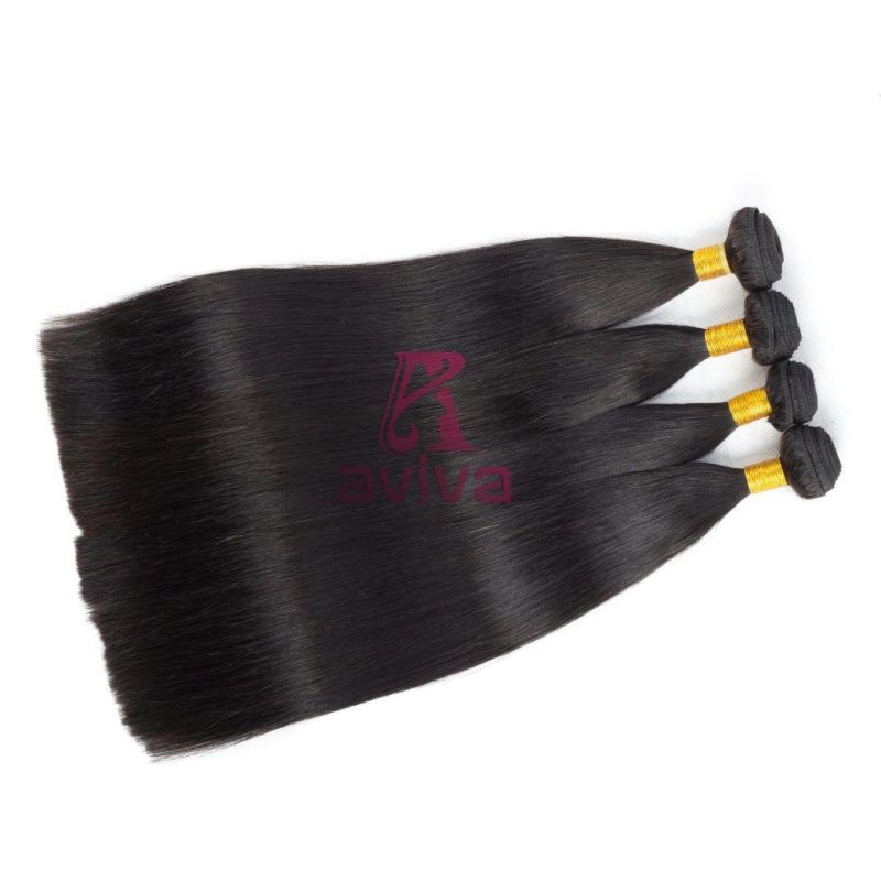 Peruvian Silky Straight Virgin Hair Double Weft Human Hair Extension Natural Black