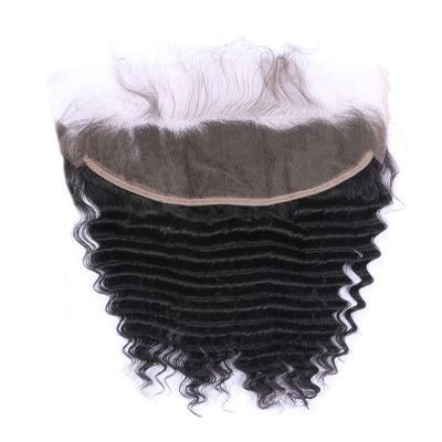 Kbeth 13*4 Lace Frontal Closure Deep Wave Human Hair Femme 8 Inch China Factory Customized Femme Hair Piece Ear to Ear Closures Wholesale