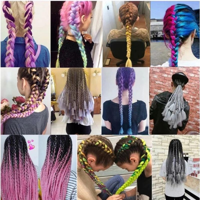 Kbeth Vigorous Free Sample 24inch Synthetic Jumbo Braiding Hair Long Braid Hairpieces Ombre Crochet Braids Extensions for Black Women China Factory Wholesale