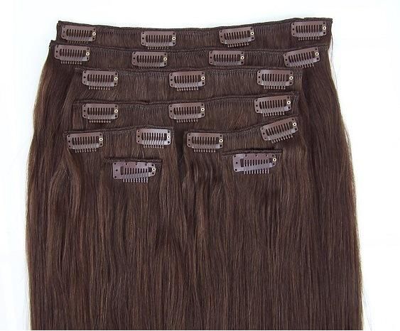 Clip on Hair Extensions Human Hair Clip in Hair Extension (AV-CH010)