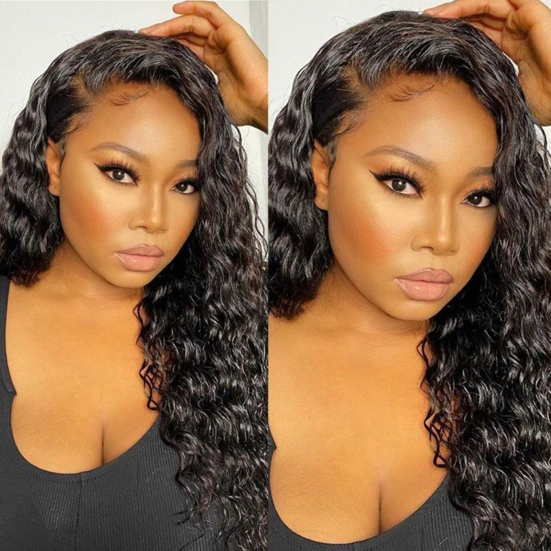 13X6 Lace Front Wig Water Wave Virgin Human Hair Wigs 180d