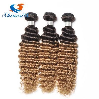 Ombre Brazilian Deep Wave Virgin Hair 3 Bundles Hair Weave