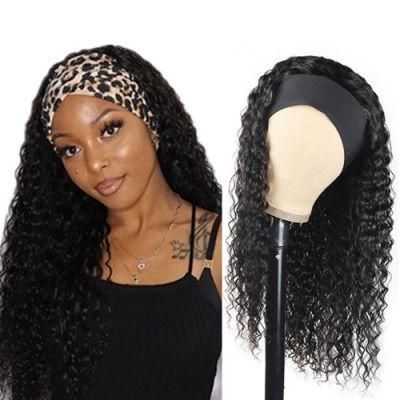 Kbeth Headband Human Hair Wig Deep Wave 100% Virgin Brazilian Hair Wigs, 180% Density Machine Made Wigs for Black Women Wholesale