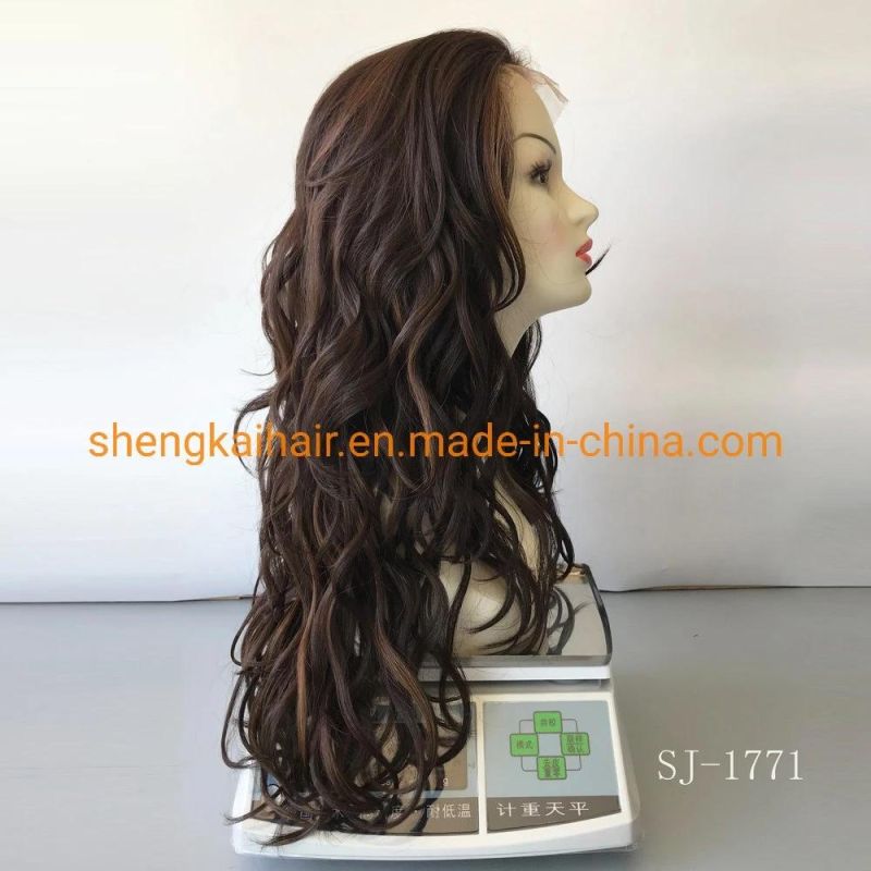 China Wholesale Good Quality Handtied Heat Resistant Futura Synthetic Lace Front Wigs 594