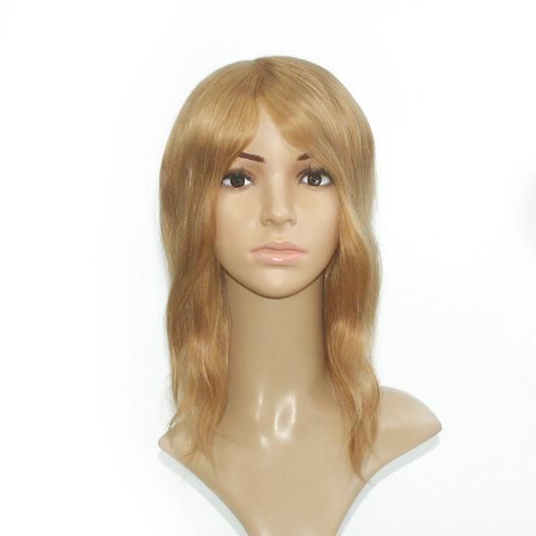 Fine Mono with Clear Poly Around and French Lace Front with Blond Remy Women Hair Systems for Women