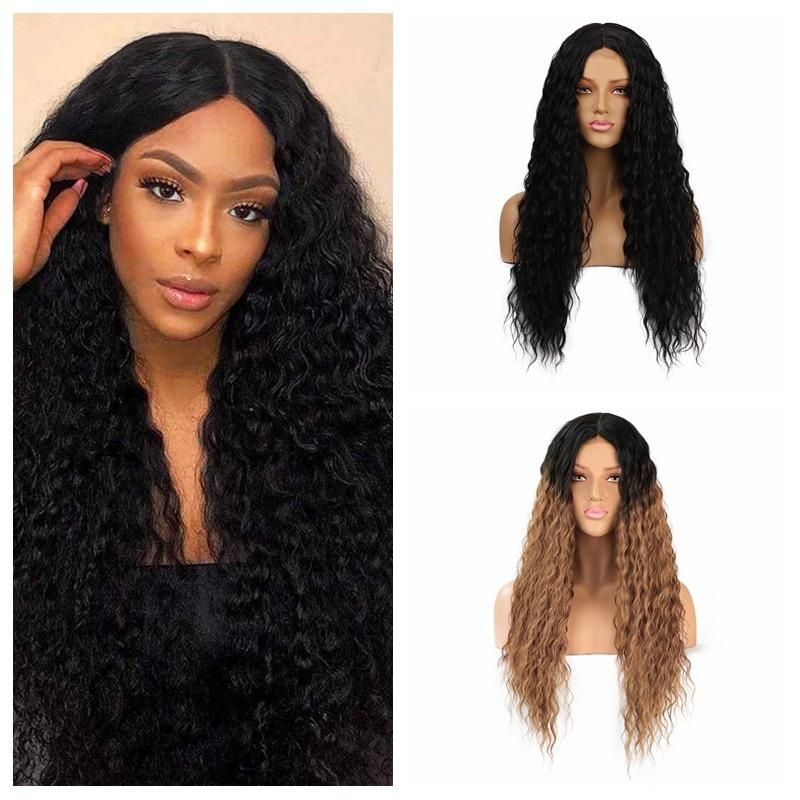 Wholesale Human Hair Synthetic Long Curly Small Area Lace Wigs