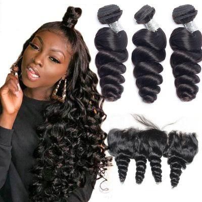 Kbeth New Arrival 10A Brazilian Human Hair Loose Wave Virgin Hair with Closure Loose Deep Wave Lace Frontal Closure Hair Supplier