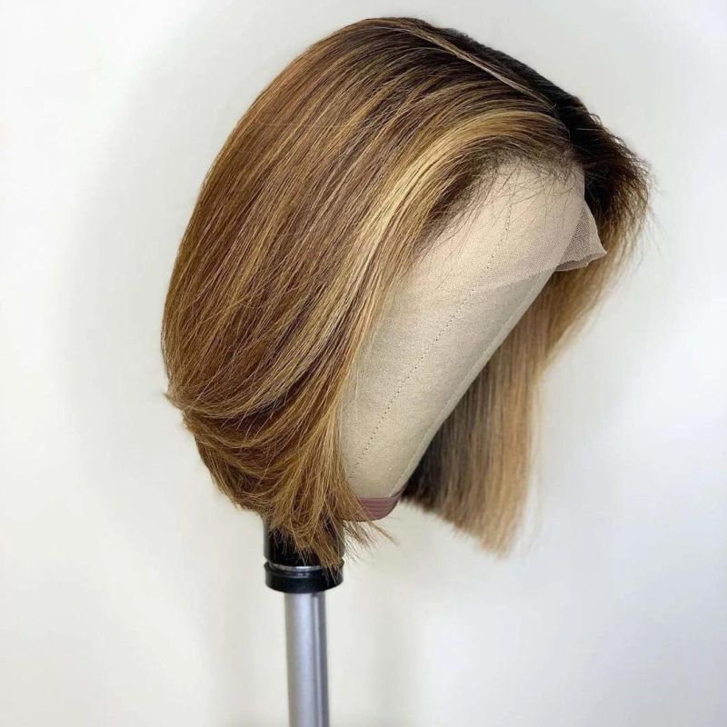 Ombre Color 4/27 Lace Front Wigs Human Hair for Women Short Bob 13X6 Deep Part Lace Front Human Hair Wigs 10 Inches