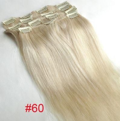 Ash Blonde Color Clip in Hair Extension 100% Remy Human Hair (AV-CH009-60)