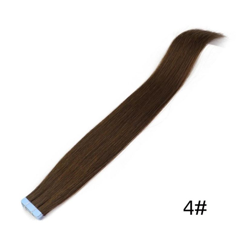 Human Hair Tape Extensions European Natural Seamless Skin Weft 14" Black Brown Blonde 100% Virgin Remy Hair 40 PCS