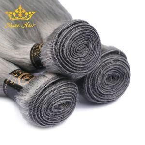 100% Remy Brazilian Human Hair for Gray Color Hair Bundles Straight