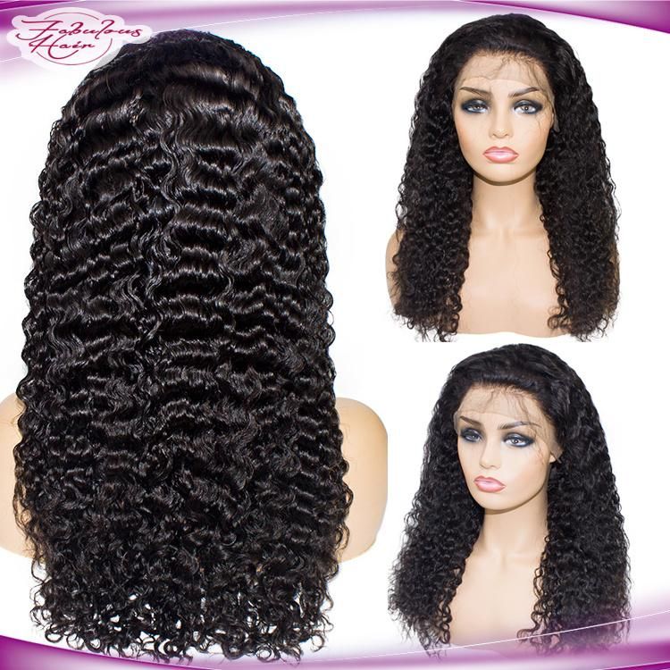 180 Density Human Hair Water Wave Lace Front Wigs
