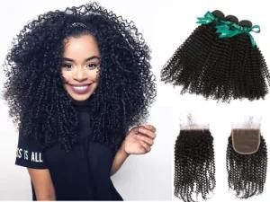 10A Mongolian Kinky Curl 100% Pure Hair Extension Natural Black Wholesale for Africans