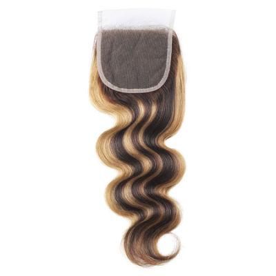 9A Brazilian Hair Ombre 4*4 Lace Frontal Closure Body Wave Hair Weaving