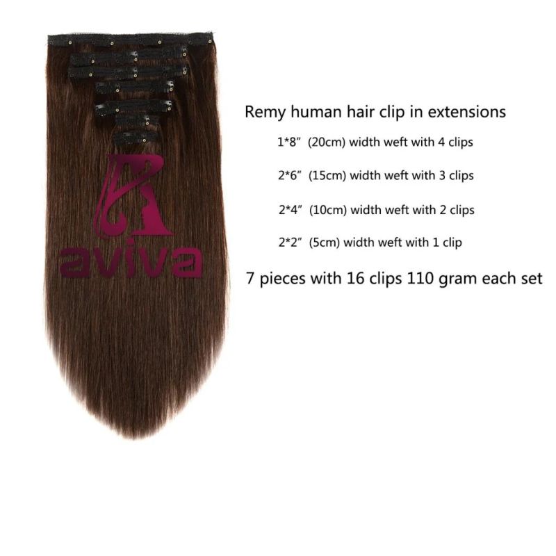 100% Human Hair Extension Clip in Human Hair