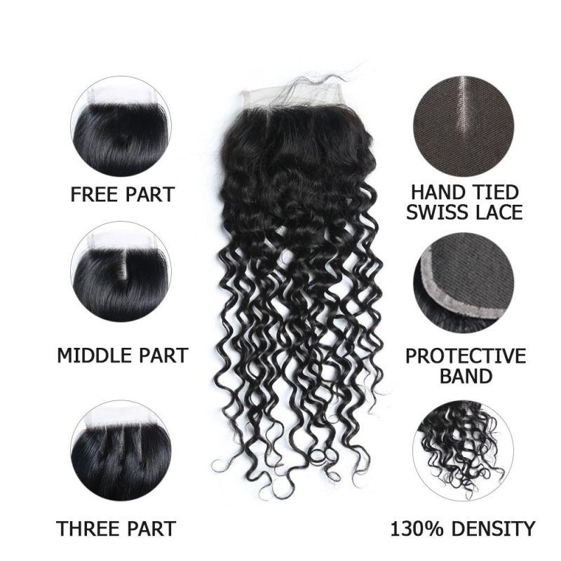 Kbeth Water Wave 5*5 Transparent Lace 16 Inch Closure Cheap Price Toupees From China Xuchang Factory in Stock