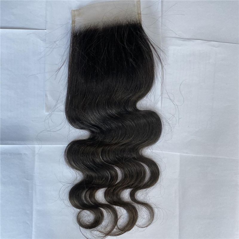 Cheap Top Human Hair Body Wave 5*5 Lace Closure Bleached Knot