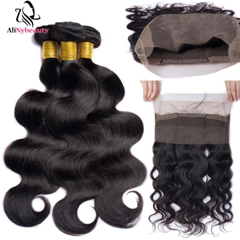 Wholesale Cutiucle Aligned Hair Products 360 Lace Frontal with Bundles