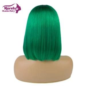 Green Color Bob Wigs Human Hair Bob Short Bob Lace Front Wigs Long Cut Wig