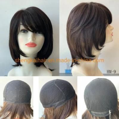 Wholesale Popular Style Human Hair Synthetic Mix Full Handtied Ladies Hair Wigs