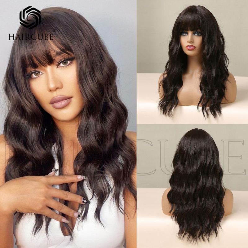 Freeshipping Synthetic Wigs Medium Brown Hair High-Temperature Daily Use Dropshipping Wholesale