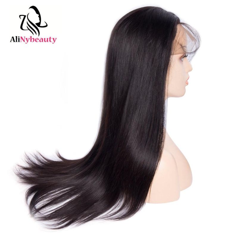 100% Peruvian Cheap Human Hair Natural Straight Lace Front Wig