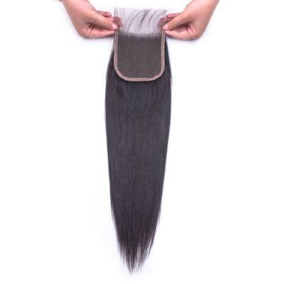 Hot Selling Human Hair Virgin Remy 10A 4*4 Silk Base Lace Straight Closure