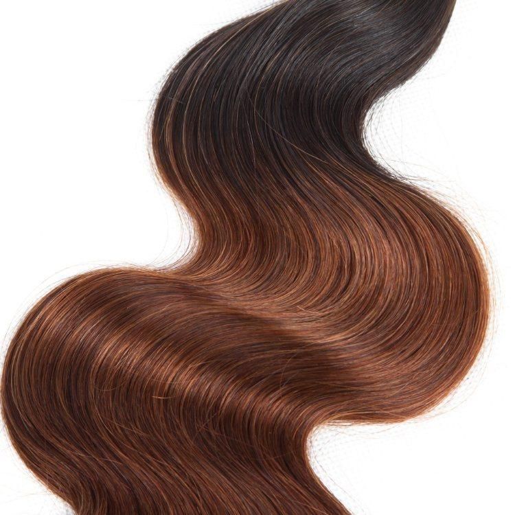 Wholesale Brazilian Hair Weave Body Wavy Bundles Human Hair Extension #T1b/30