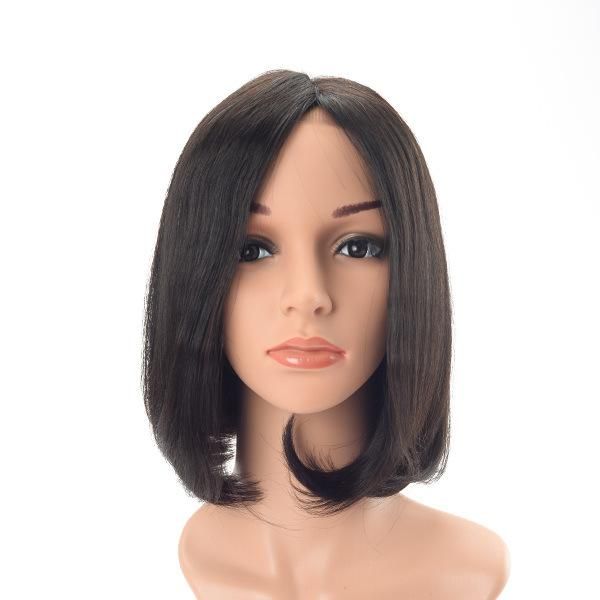 Black Color Bob Style Women Natural Hair Toupee
