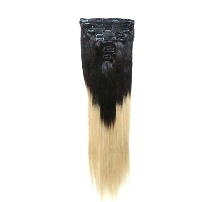 Wholesale Remy Cuticle Correct Tangle Free Clip on Human Hair Extension
