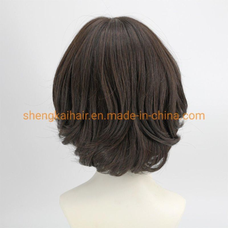Wholesale Premium Quality Full Handtied Human Hair Synthetic Hair Mix Ladies Hair Wigs