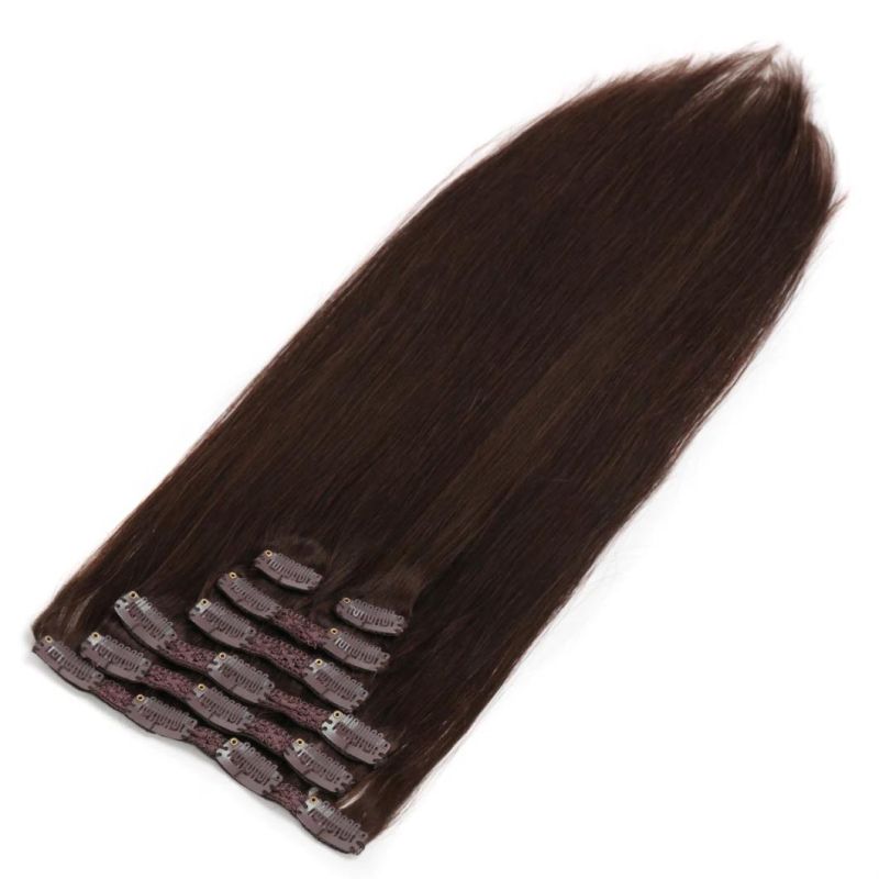 Factory Price Top Grade Double Drawn Skin Weft Seamless Clip in Human Hair Extension
