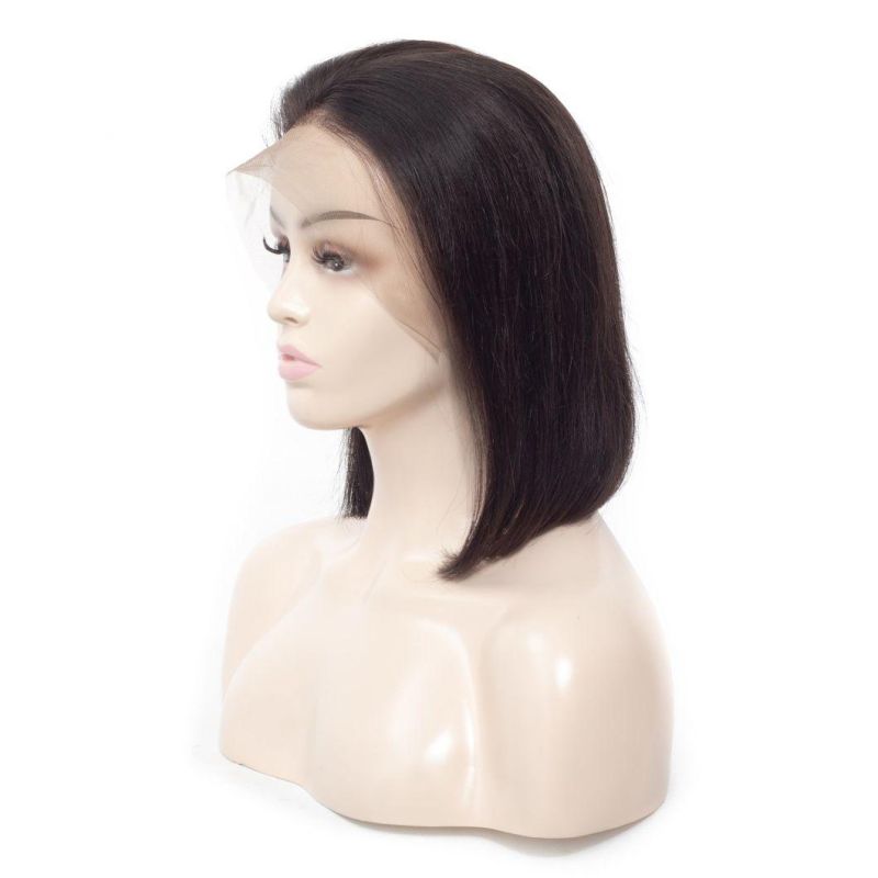 Virgin Hair Brazilian Lace Front Wigs 180% Density Straight Hair Bob Lace Front Wig