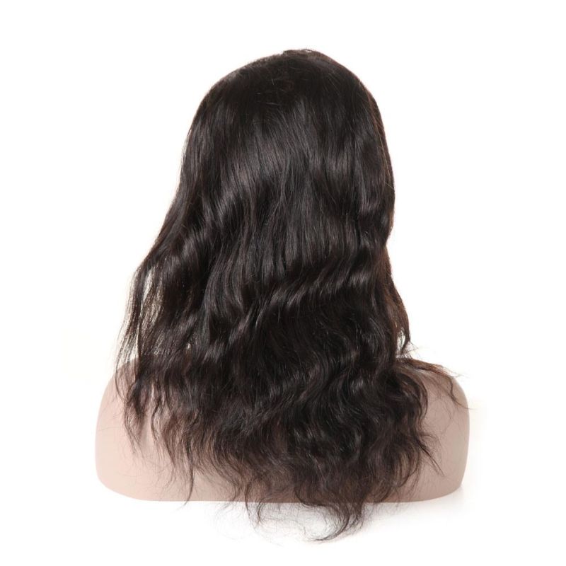 Brazilian Body Wave Non-Remy 150% Density Lace Front Human Hair Wigs Natural Black Color