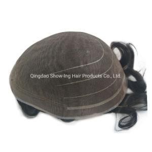 Stock Durable Fine Welded Mono Base Human Hair Toupee