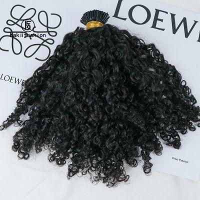 Wholesale Virgin Remy Curly I Tip Hair Extension Cuticle Aligned Raw Burmese Hair