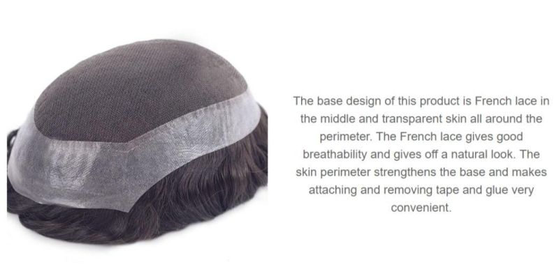 French Lace with Clear PU All Around Stock Human Hair Toupee