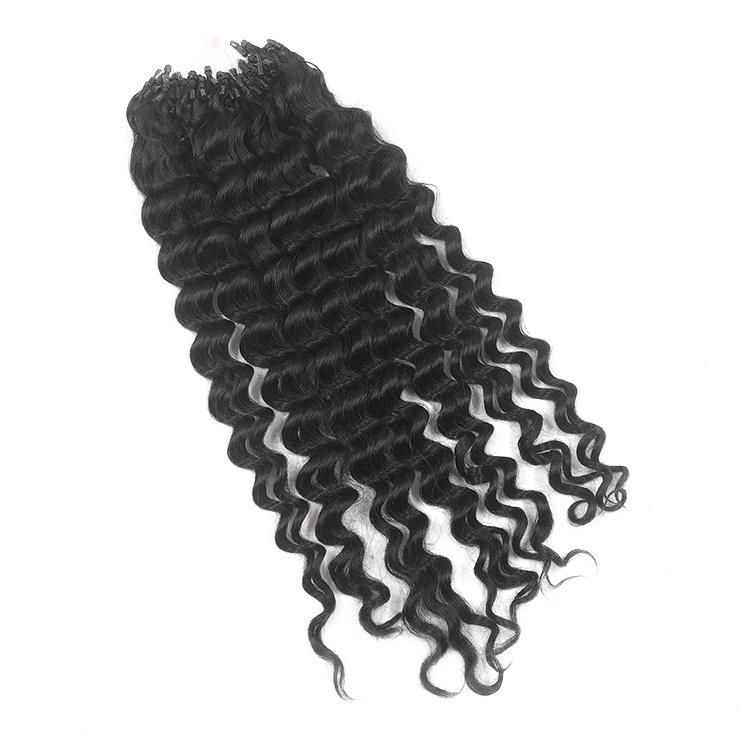 12A Indian Mink Cuticle Aligned Human Hair Jerry Curly Micro Ring Hair Extensions
