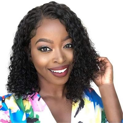 Kbeth Afro HD Closure Water Deep Wave Wig for Women Natural Black Remy Bob Vendor Natural Human Hair Head Kinky Curly Extension