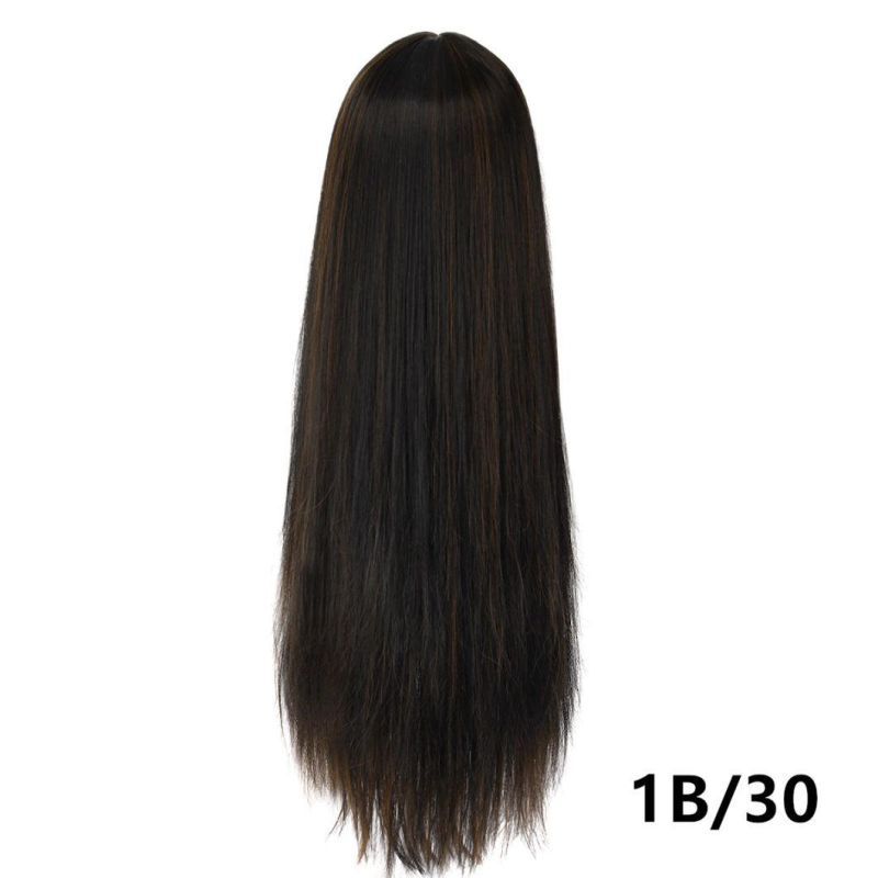 Long Straight Wig Synthetic Natural Looking Hair 28′ ′ 265g Machine Made Cosplay Party Daily Use