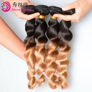 10A Top Grade Two Tone Ombre Color Blonde Hair Weft Virgin Peruvian Human Hair Loose Wave Remy Hair Weave