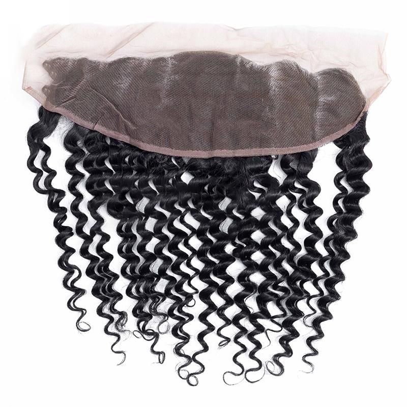 Human Hair Raw Indian Hair Deep Wave Closure and Frontal