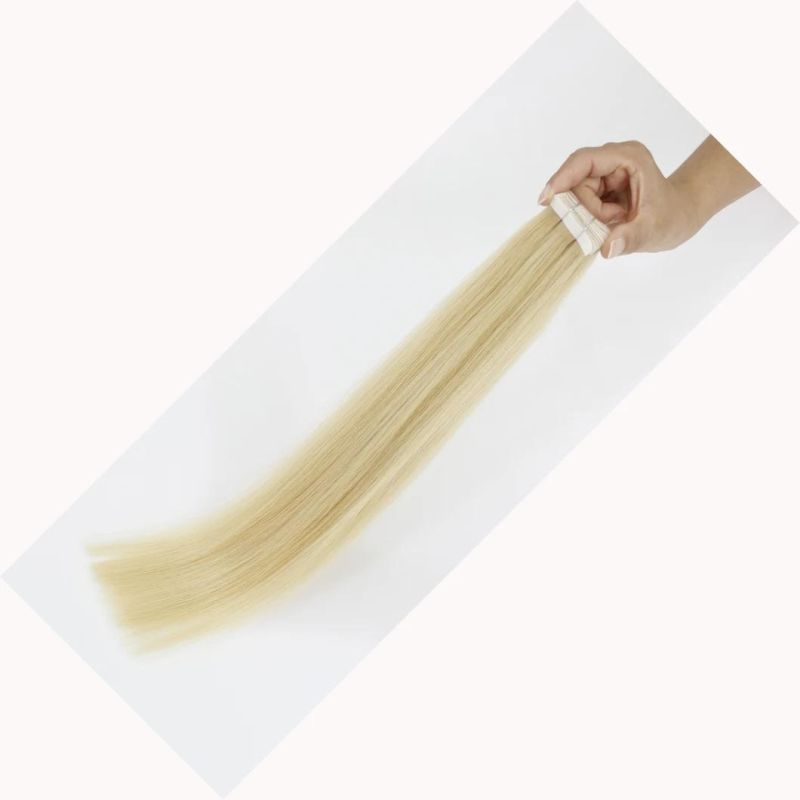 Tape in Extensions Brazilian Straight Human Hair Bundles 613 Color Remy Human Hair Extensions