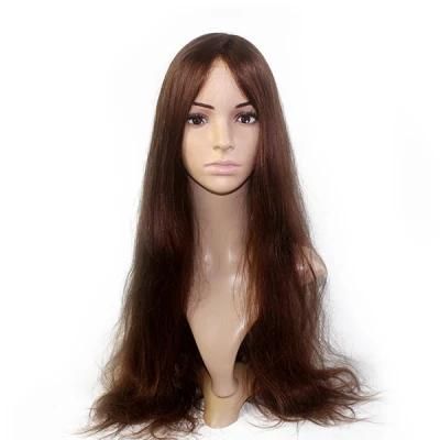 Machine Made Weft with Injected Skin Top Mono Lace Front Hair Replacement for Women