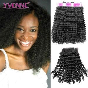 Yvonne Hair Kinky Curl Brazilian Hair Bundle with Closure Remy Human Hair Extension