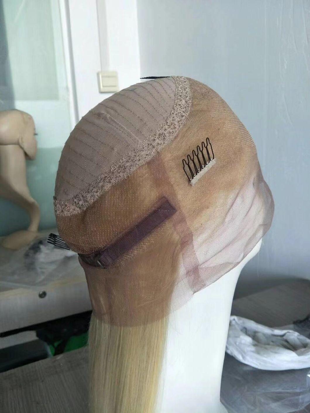 Long Hair Blonde Color Human Hair Lace Frontal Wigs