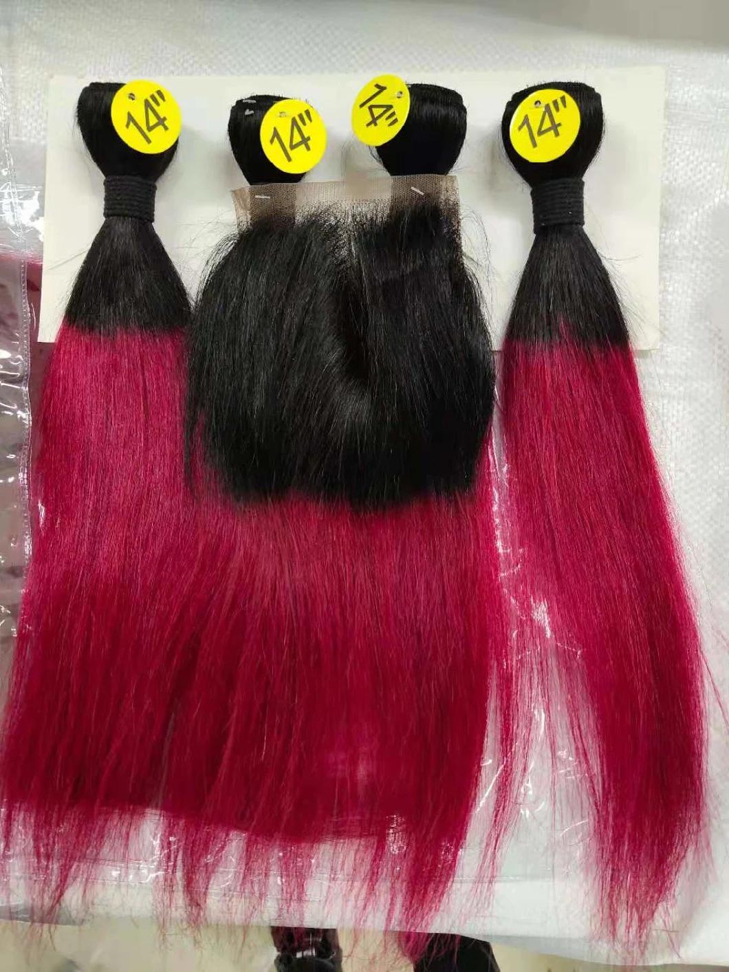 Cheap Price 100% Human Hair 4 Bundles with Closure Pack Deal